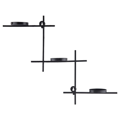 Homesake® White Scorching Ladder with Six Votive Blue, Wall Hanging Candle Tealight Holder, Set of 2