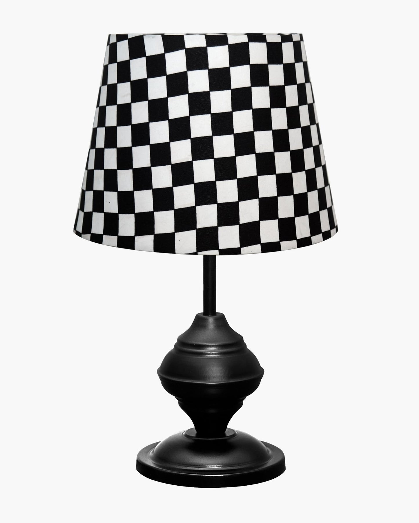 Homesake® Bedside Black Metal Table Lamp With Fabric Shade,Incandescent,E27 Holder,Urn,Desk Lamp,Night Lamp,Office,Nightstand,Table Lamp For Living Room,Study Room,Kids Room,Pleated
