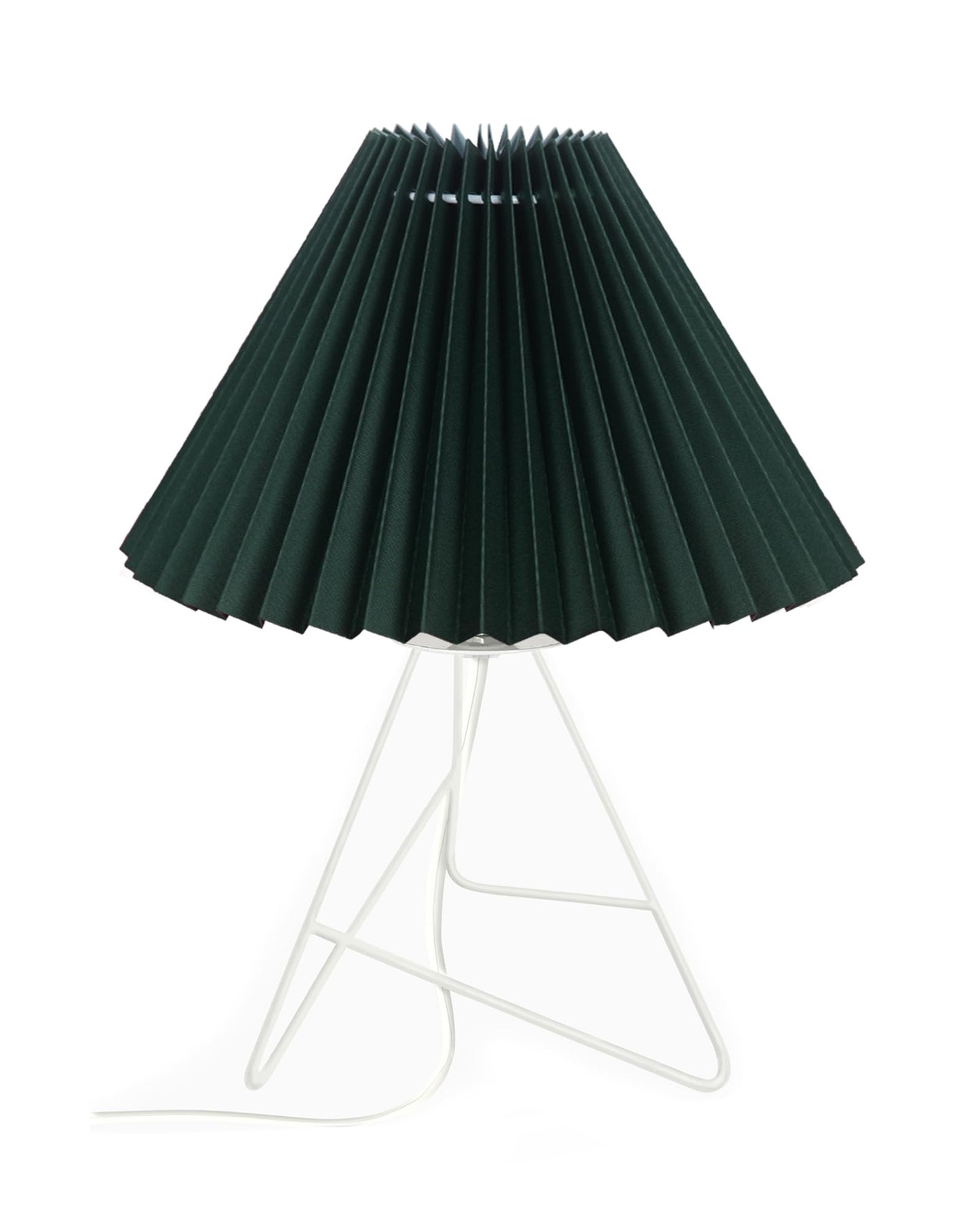 Retro Down to the Wire Metal Table Lamp with Fabric Shade, Bedside Lamp Gift Housewarming Home Living Room, Pleated shade