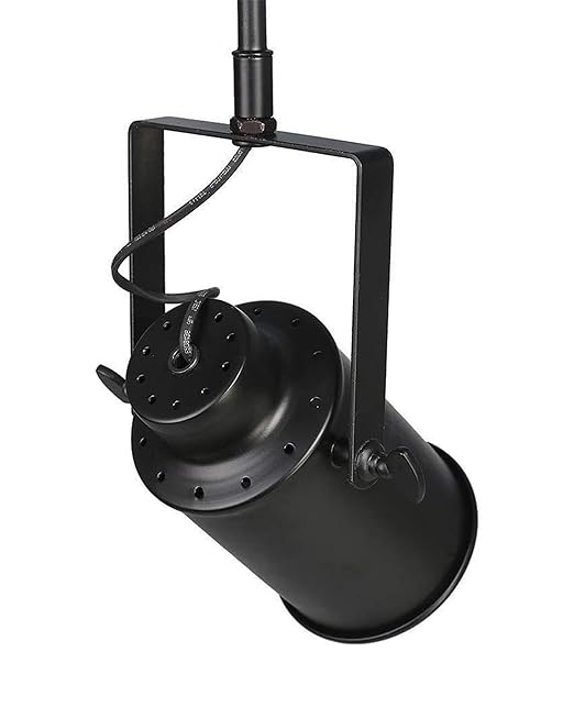 Industrial 3-Light Track Lighting Kit, Black Flush Mount Wall/Ceiling Spot Lights Fixture, Directional Ceiling Light for Kitchen,Dining Room, Living Room, Hallway, Bathroom, Cabinet