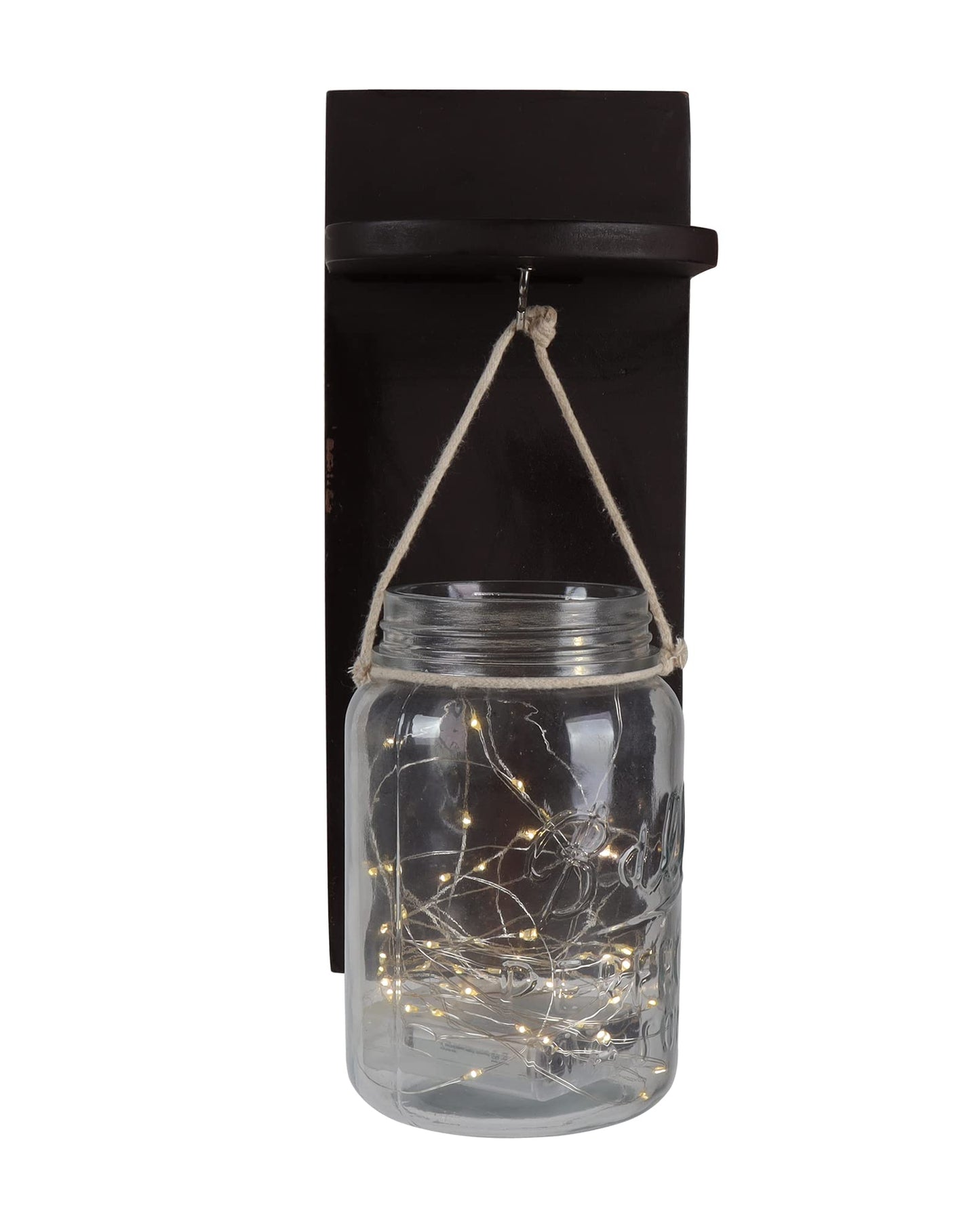 Homesake® Rustic Mason Jar Wall Scones with Firefly String Lights, ramadan decorations for home, ramzan decoration items festive decor, home decoration items for living room (Wall Mason Jar)