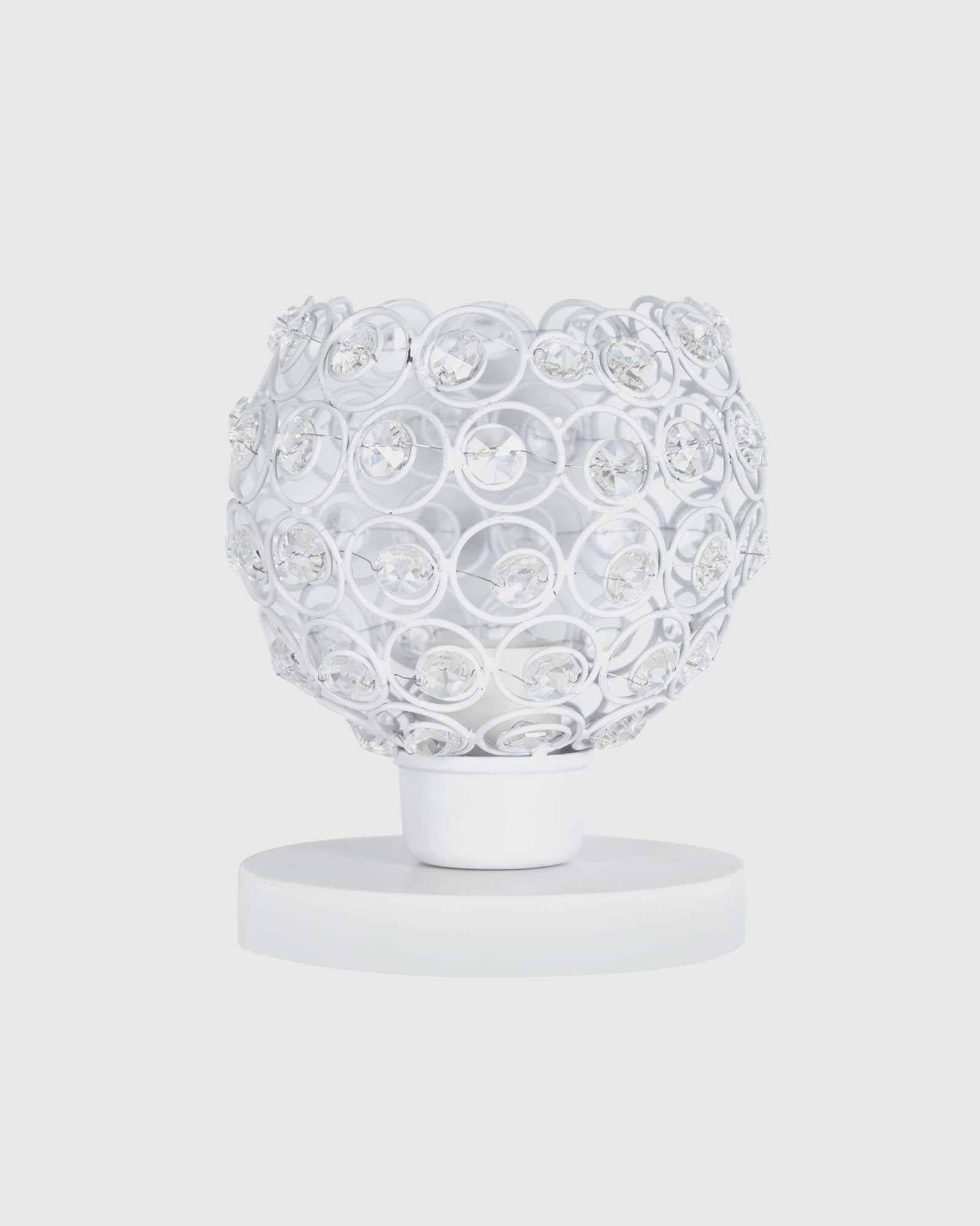 Semi Crystal Table Lamps Mood Lighting | Small Crystal Night Lamp Stylish Bedside Lamp Light | Unique Modern Decorative Desk Lamp for Bedroom Living Room, Pink