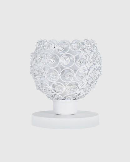 Semi Crystal Table Lamps Mood Lighting | Small Crystal Night Lamp Stylish Bedside Lamp Light | Unique Modern Decorative Desk Lamp for Bedroom Living Room, Pink
