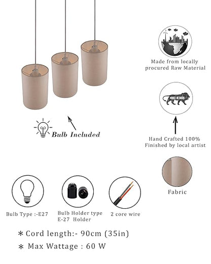 3-lights Linear Cluster Chandelie shade hanging Pendant Light, kitchen area and dining room light