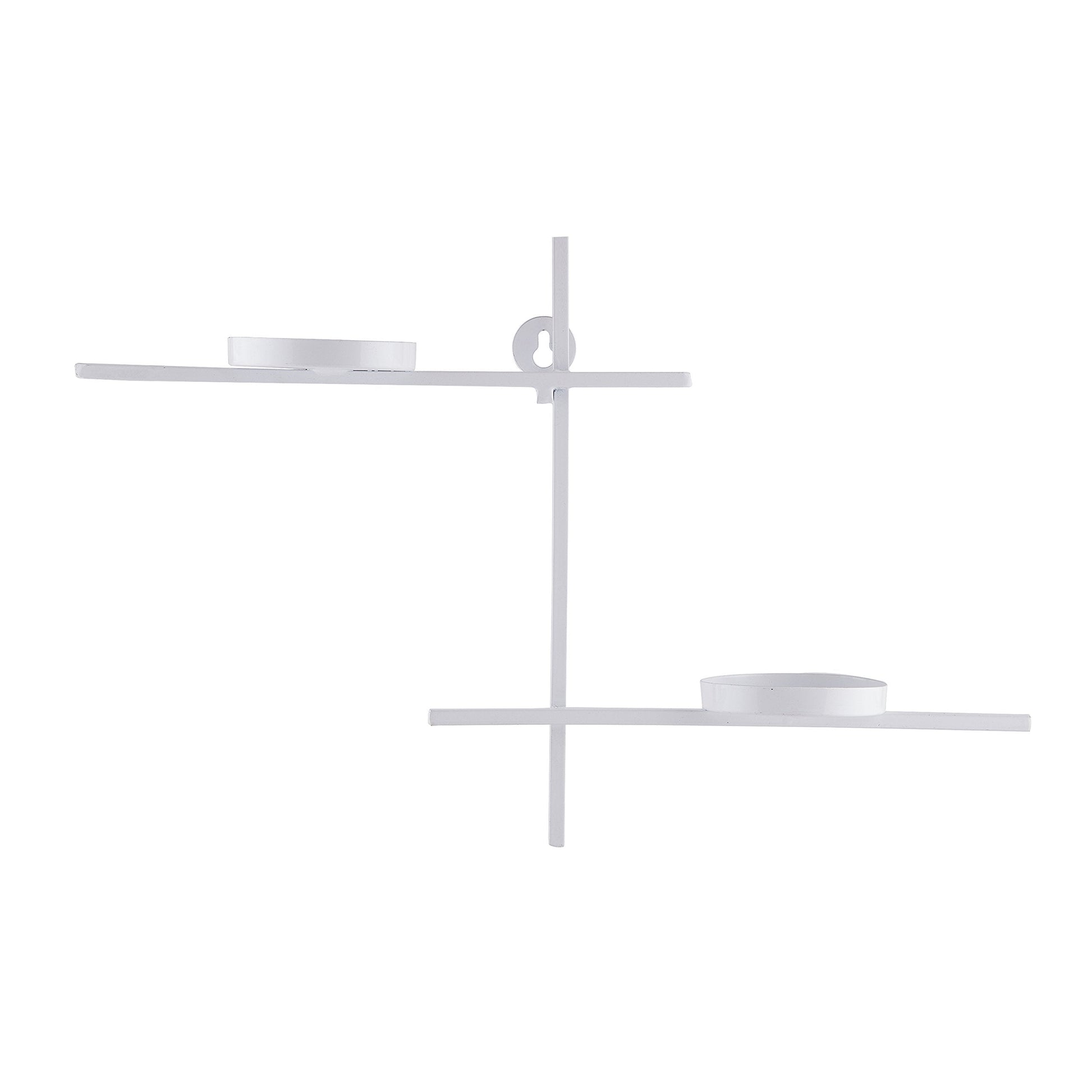 Homesake® White Scorching Ladder with Pair of Votive Green Wall Hanging Candle Tealight Holder, Set of 2
