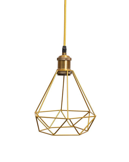 Lighting Golden Metal Cage Lampshade for Pendant Light With Antique handcraft brushed Holders Hanging Lighting Cord Fixture Farmhouse Bedroom Dining Room Decoration