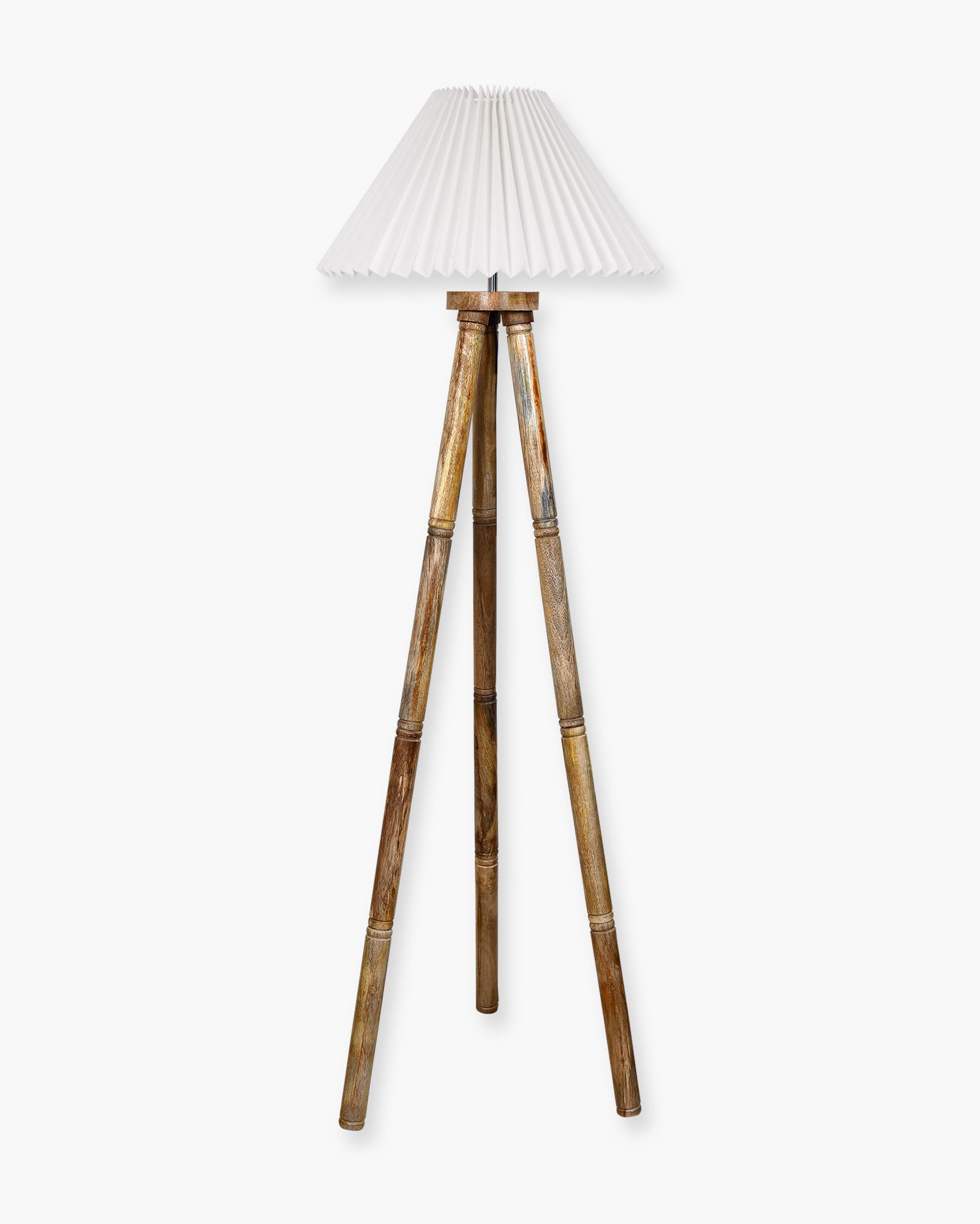 Wood Tripod Floor Lamp, Mid Century Standing Lamp, E27 Lamp Base, With shade Modern Design Floor Reading Lamp for Living Room Bedroom, Study Room and Office