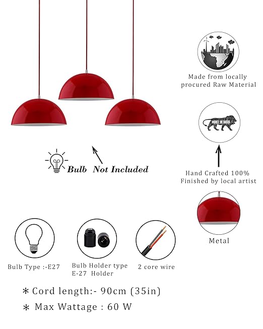 3-lights Linear Cluster Chandelier hanging Pendant Light, kitchen area and dining room light, LED/filament light