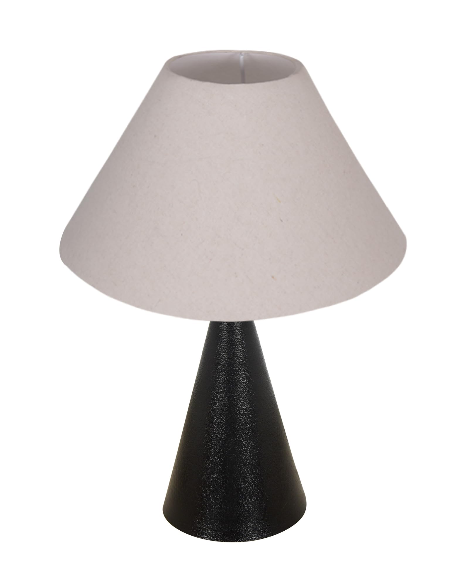 Bedside Table Lamp, Matt Black Metal Modern Lamp with Fabric Shade, Simple Side Lamp for Living Room,Bedroom,Home,Office Working, Black Cone, Turquoise Shade