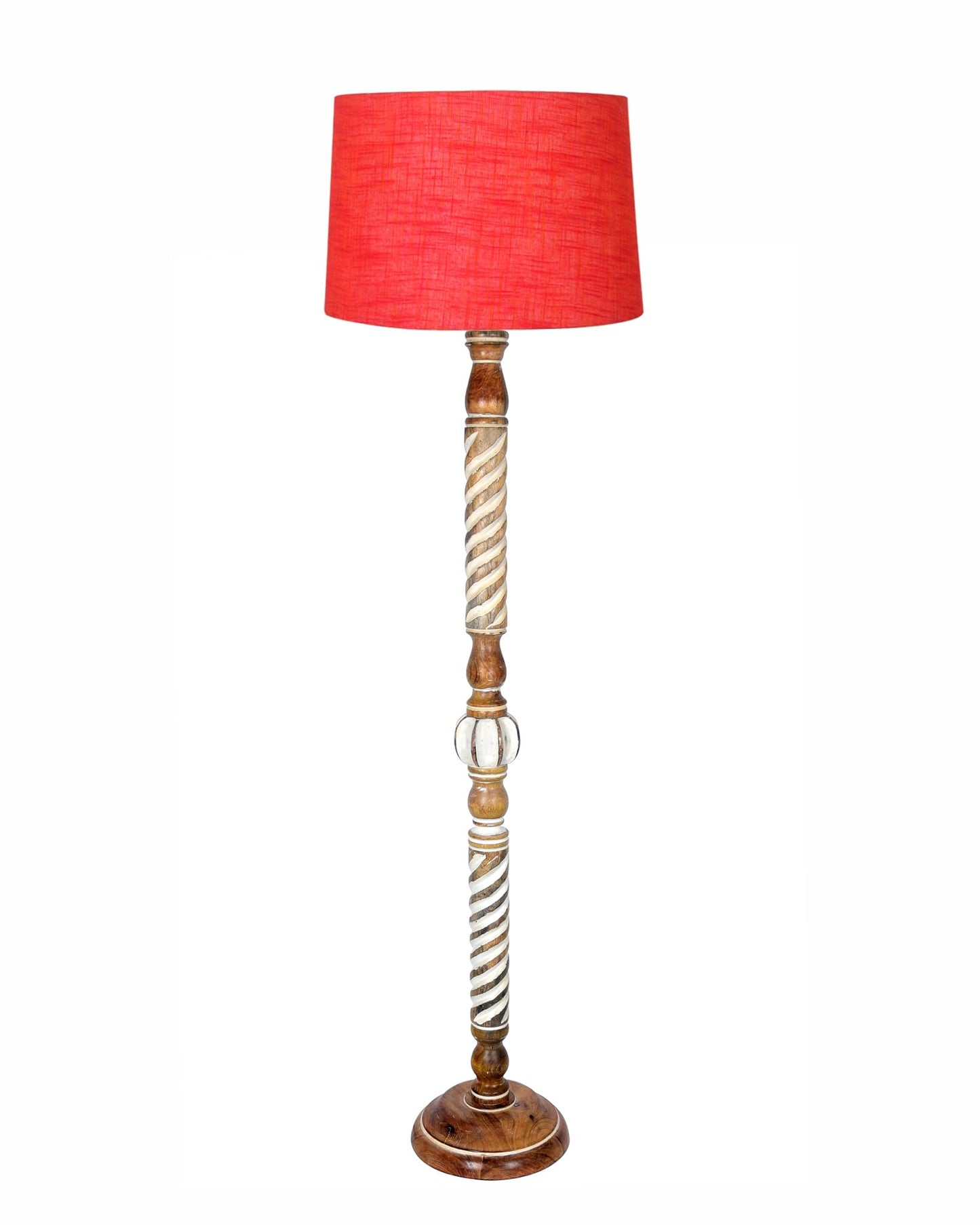 Classic Twister Antique white finish wooden floor lamp