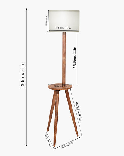 Table,Tripod Wooden Floor Lamp, Mid Century Standing Lamp, E27 Lamp Base, With Shade Modern Design Floor Reading Lamp for Living Room Bedroom, Study Room and Office