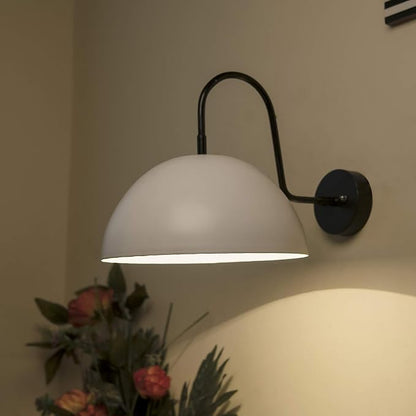 Metallic Pendant 10" Wall Sconce Gooseneck Retro Wall Light Fixtures for Bedroom Nightstand, Barn Warehouse