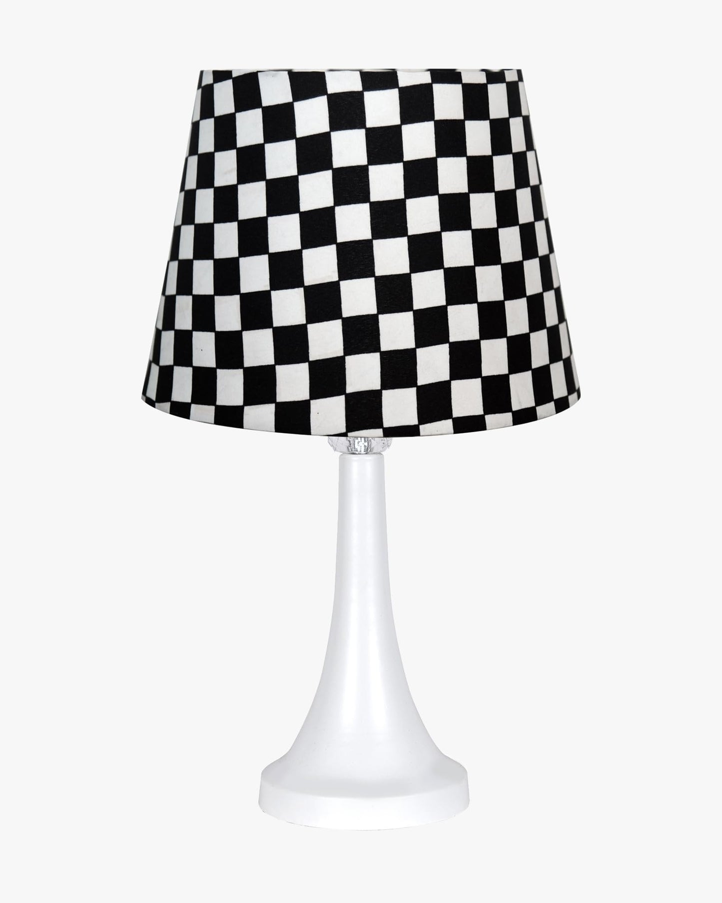 Farmhouse Matt Table Lamp for Bedroom, White Modern Bedside Lamps for Living Room, Rustic Table Light for Night Stands, Dorm, Office, Home Décor Fabric Shade, E27 holder, Cone, Iris Cone
