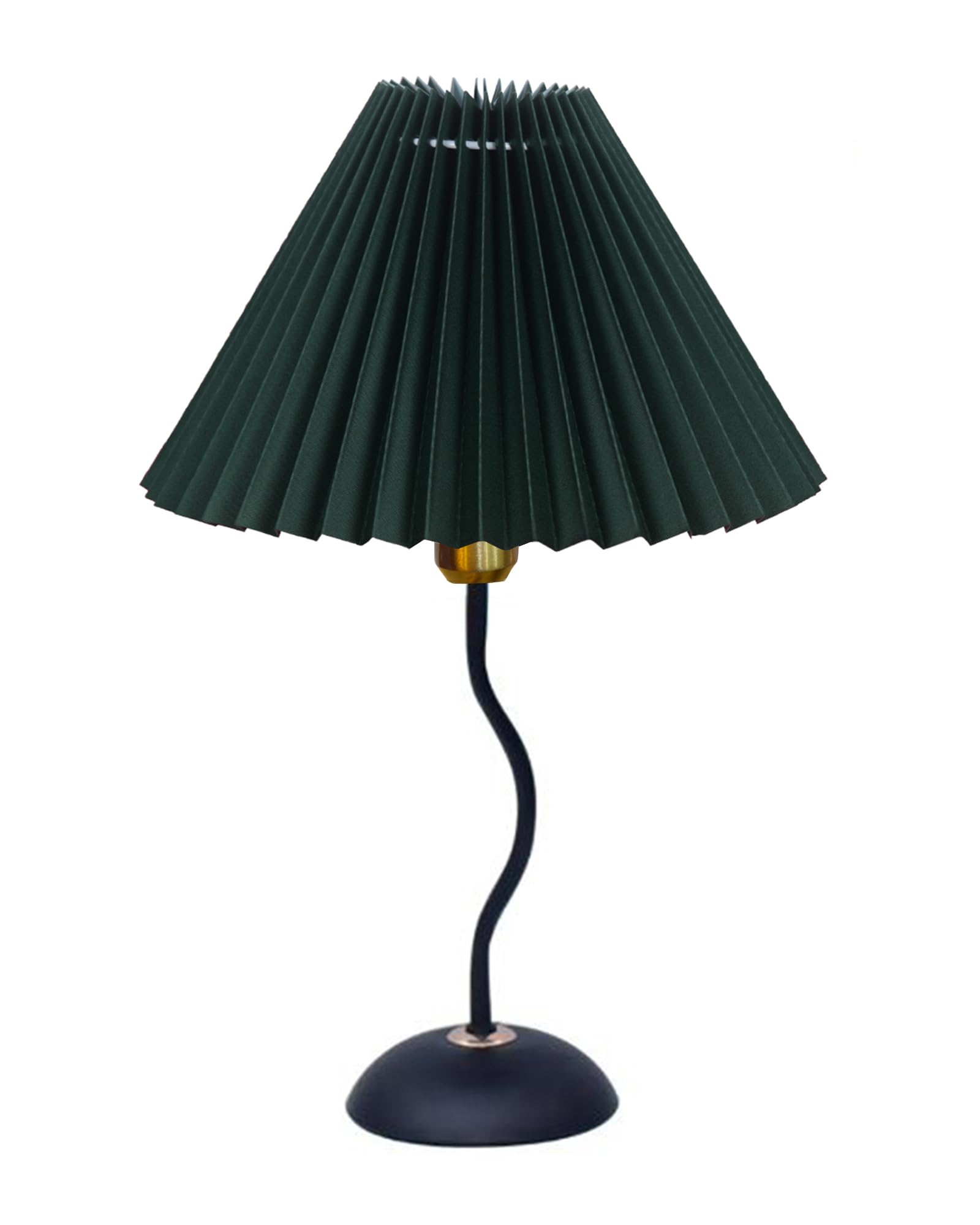 Homesake® Matt Black Twister Small Table Lamp, Modern Bedside Nightstand, Lamps | Desk Accessories | Metal Base for Bedroom, Home Office, Living Room, Kids Dorm, E27 Holder, Pleated