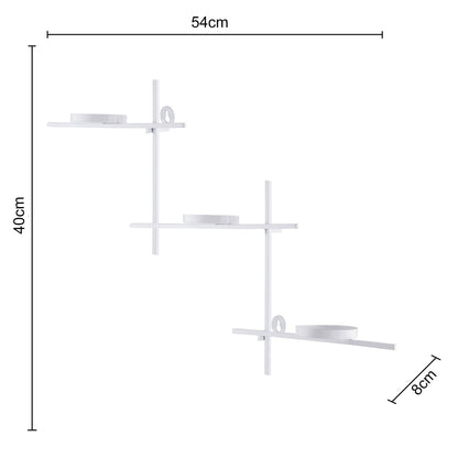 Homesake® White Scorching Ladder with Six Votive Blue, Wall Hanging Candle Tealight Holder, Set of 2