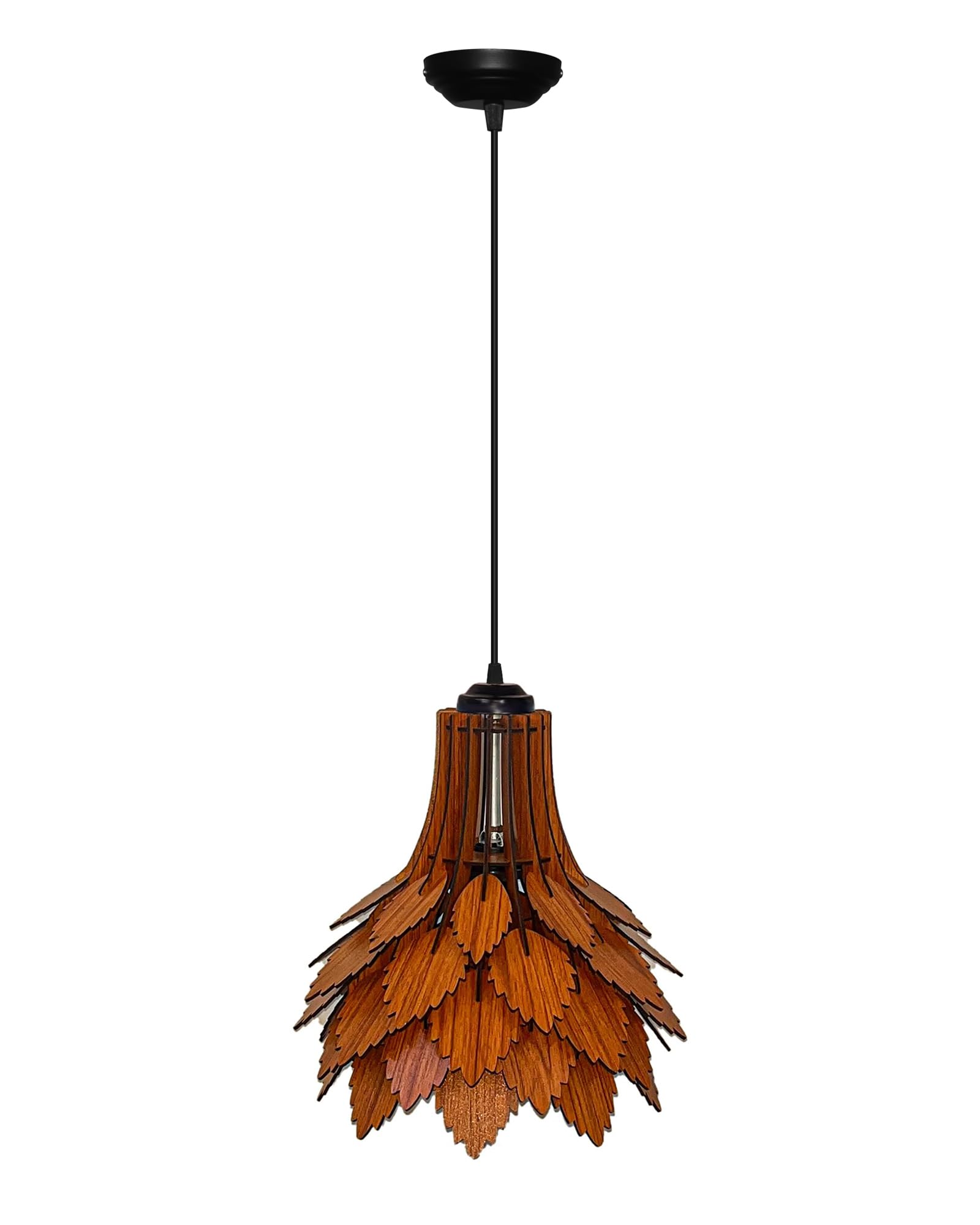 Homesake® Handcrafted Wooden Pendant lamp, Design Ceiling lamp,Hanging lamp Home decor Chandelier Light | E27 Bulb Included | Decoration for restaurants, Hotel, Home,Bedroom, Dining & Café