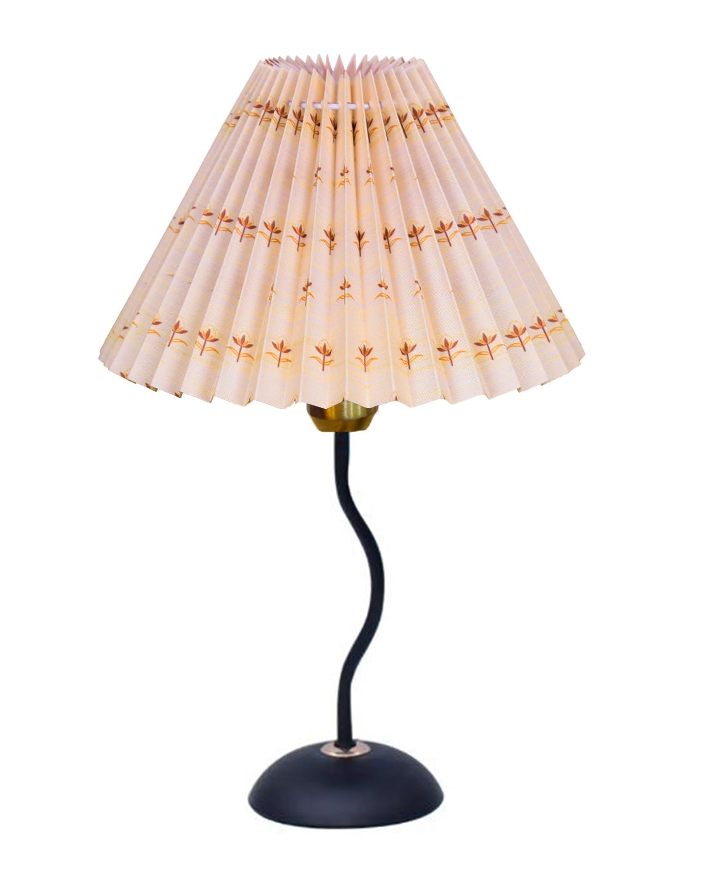 Homesake® Matt Black Twister Small Table Lamp, Modern Bedside Nightstand, Lamps | Desk Accessories | Metal Base for Bedroom, Home Office, Living Room, Kids Dorm, E27 Holder, Pleated