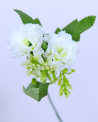 Homesake® Artificial Carnation Flowers with Greenery, Faux Floral Bouquet for Home Decor, Table Centerpiece, Living Room, or Gift, Pot Not Included, Realistic Silk Flowers Arrangement, Yellow