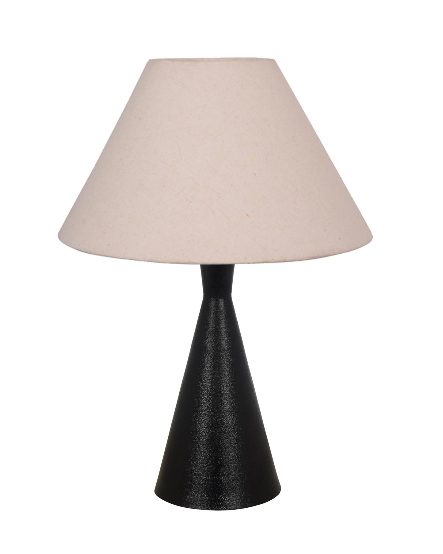 Bedside Table Lamp, Matt Black Metal Modern Lamp with Fabric Shade, Simple Side Lamp for Living Room,Bedroom,Home,Office Working, Black Cone, Turquoise Shade