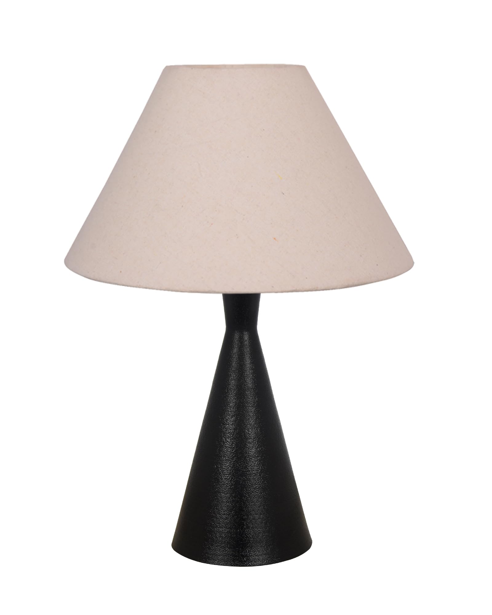 Bedside Table Lamp, Matt Black Metal Modern Lamp with Fabric Shade, Simple Side Lamp for Living Room,Bedroom,Home,Office Working, Black Cone, Turquoise Shade