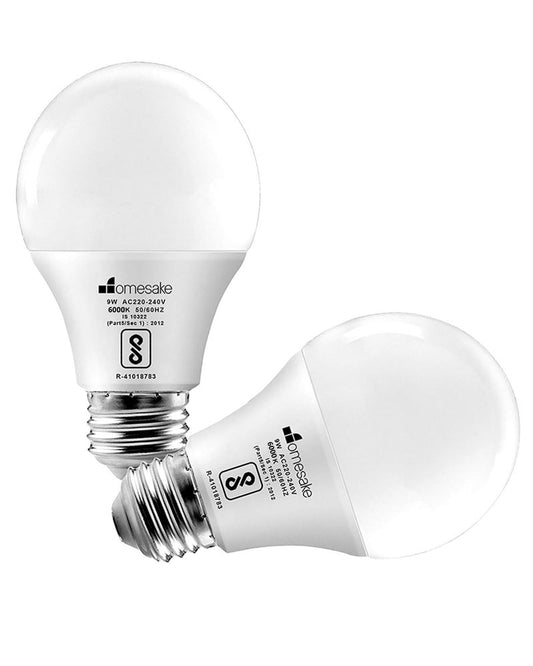 Homesake® E27 LED Light Bulbs Cool White 6000k 9W Standard Edison Base Bulb, for Bedroom Living Room, Energy Saving LED Light Bulb for Home, Office & Study Room