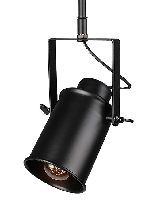 Industrial 3-Light Track Lighting Kit, Black Flush Mount Wall/Ceiling Spot Lights Fixture, Directional Ceiling Light for Kitchen,Dining Room, Living Room, Hallway, Bathroom, Cabinet