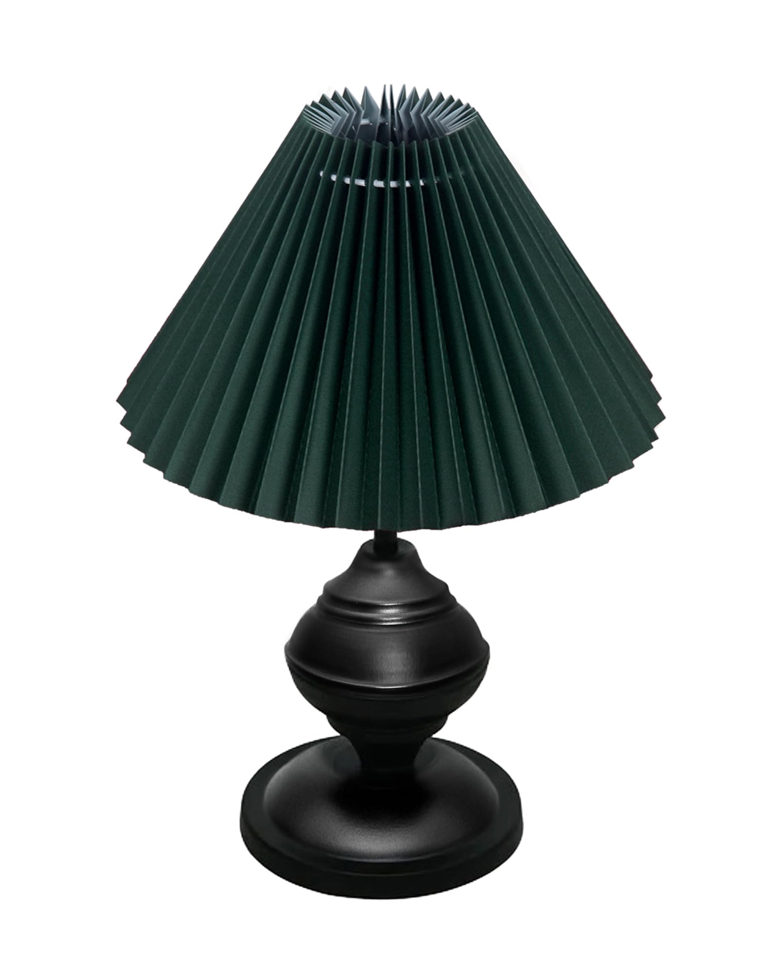 Homesake® Bedside Black Metal Table Lamp With Fabric Shade,Incandescent,E27 Holder,Urn,Desk Lamp,Night Lamp,Office,Nightstand,Table Lamp For Living Room,Study Room,Kids Room,Pleated