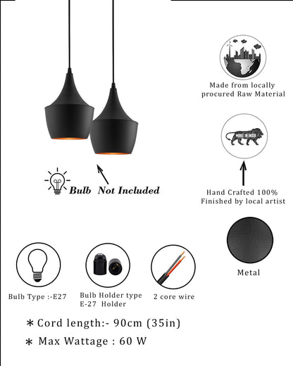 Homesake® E26/E27 Single Head Metal Pear Shade Pendant Vintage Hanging Ceiling Light, pack of 2