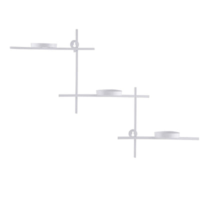 Homesake® White Scorching Ladder with Six Votive Blue, Wall Hanging Candle Tealight Holder, Set of 2