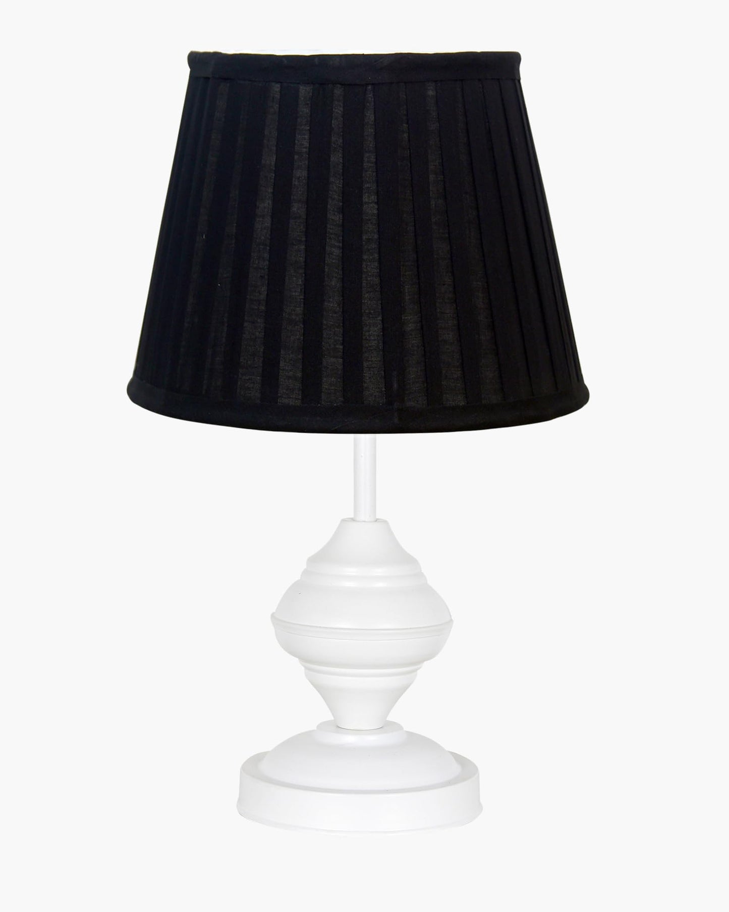 Farmhouse Matt Table Lamp for Bedroom, White Modern Bedside Lamps for Living Room, Rustic Table Light for Night Stands, Dorm, Office, Home Décor Fabric Shade, E27 holder, Urn, Iris Cone