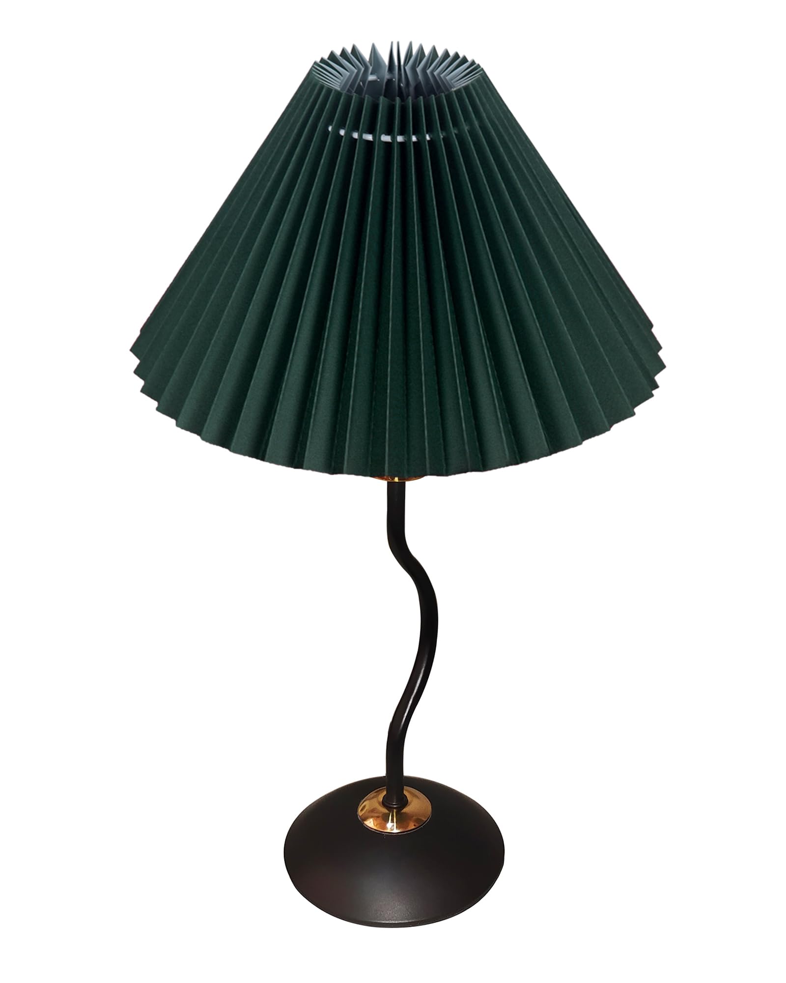 Homesake® Matt Black Twister Small Table Lamp, Modern Bedside Nightstand, Lamps | Desk Accessories | Metal Base for Bedroom, Home Office, Living Room, Kids Dorm, E27 Holder, Pleated