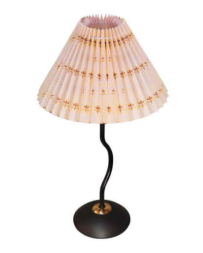 Homesake® Matt Black Twister Small Table Lamp, Modern Bedside Nightstand, Lamps | Desk Accessories | Metal Base for Bedroom, Home Office, Living Room, Kids Dorm, E27 Holder, Pleated
