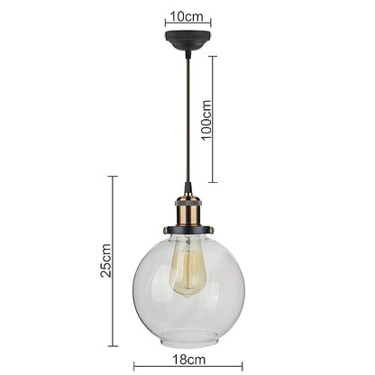 Industrial Kitchen Glass Globe Pendant Light , Antique Filament Hanging Ceiling Fixture