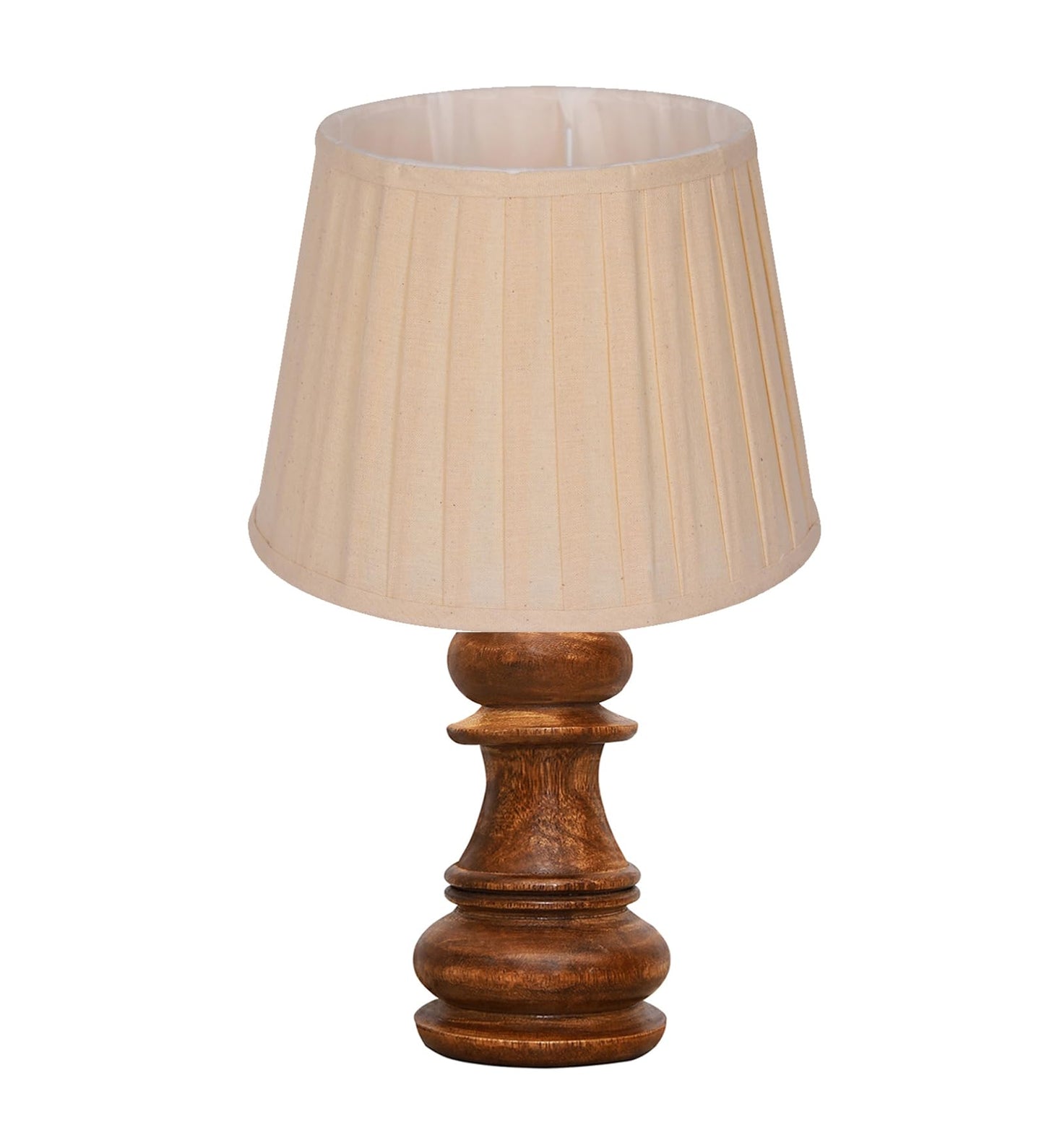 Chess Decorative Bedside Table Desk Lamp Linen Frilled Shade for Décor, Accent Light, Gameroom, Kids', Living Room, Bedroom, Handmade Wooden, Bishop