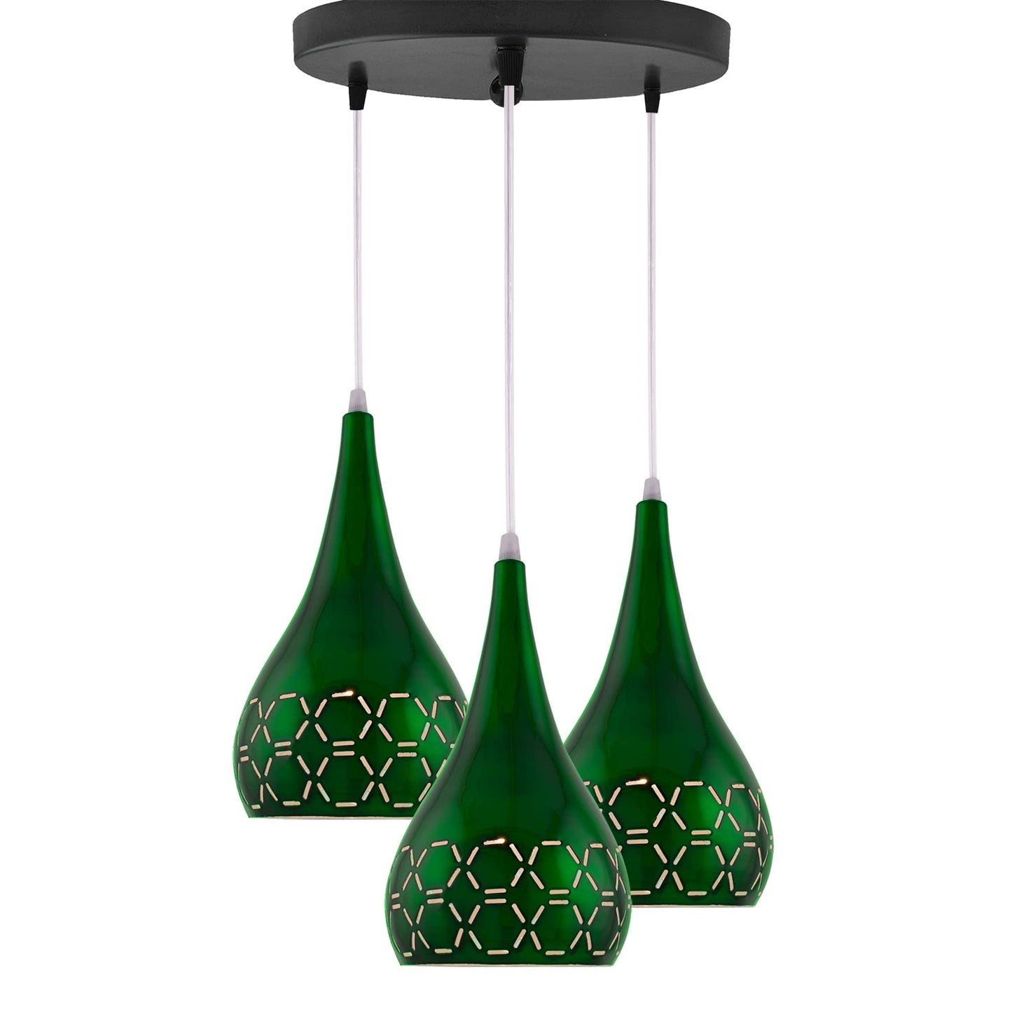 Homesake® 3-Lights Cluster With Glossy Spining Cross-Cut Hanging pendant Lamp, Ceiling Light, E27 Holder, Decorative, White, URBAN Retro, Nordic Style, LED/Filament ( 3-Lights Round)