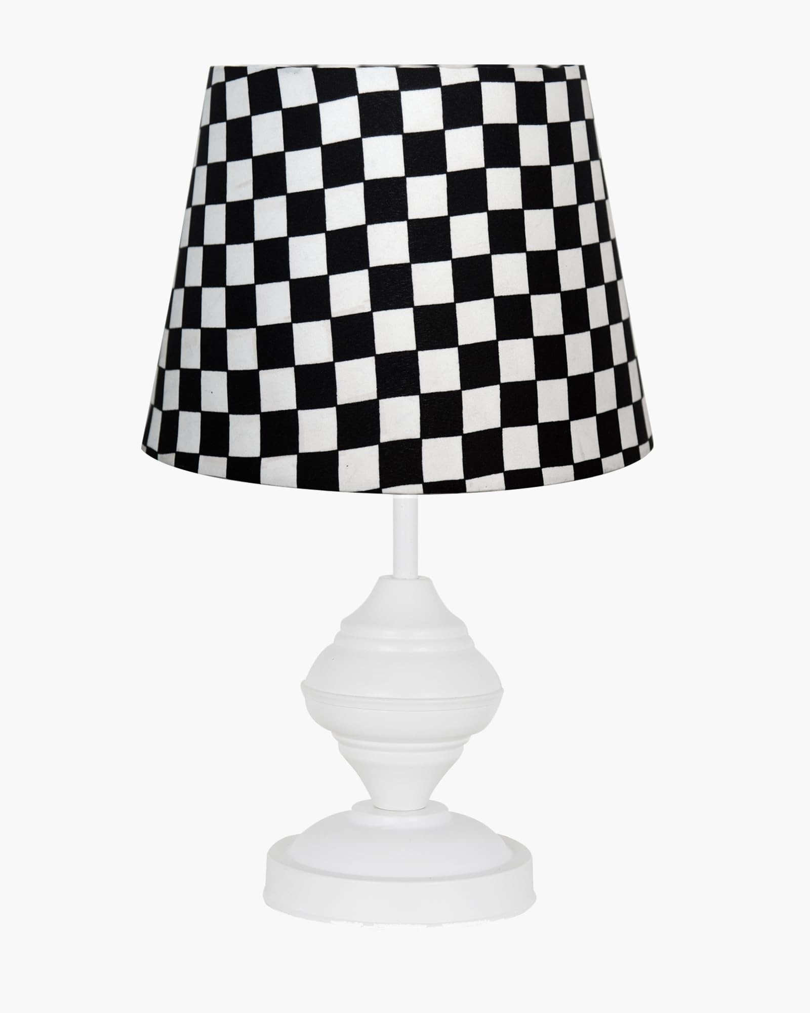 Farmhouse Matt Table Lamp for Bedroom, White Modern Bedside Lamps for Living Room, Rustic Table Light for Night Stands, Dorm, Office, Home Décor Fabric Shade, E27 holder, Urn, Iris Cone