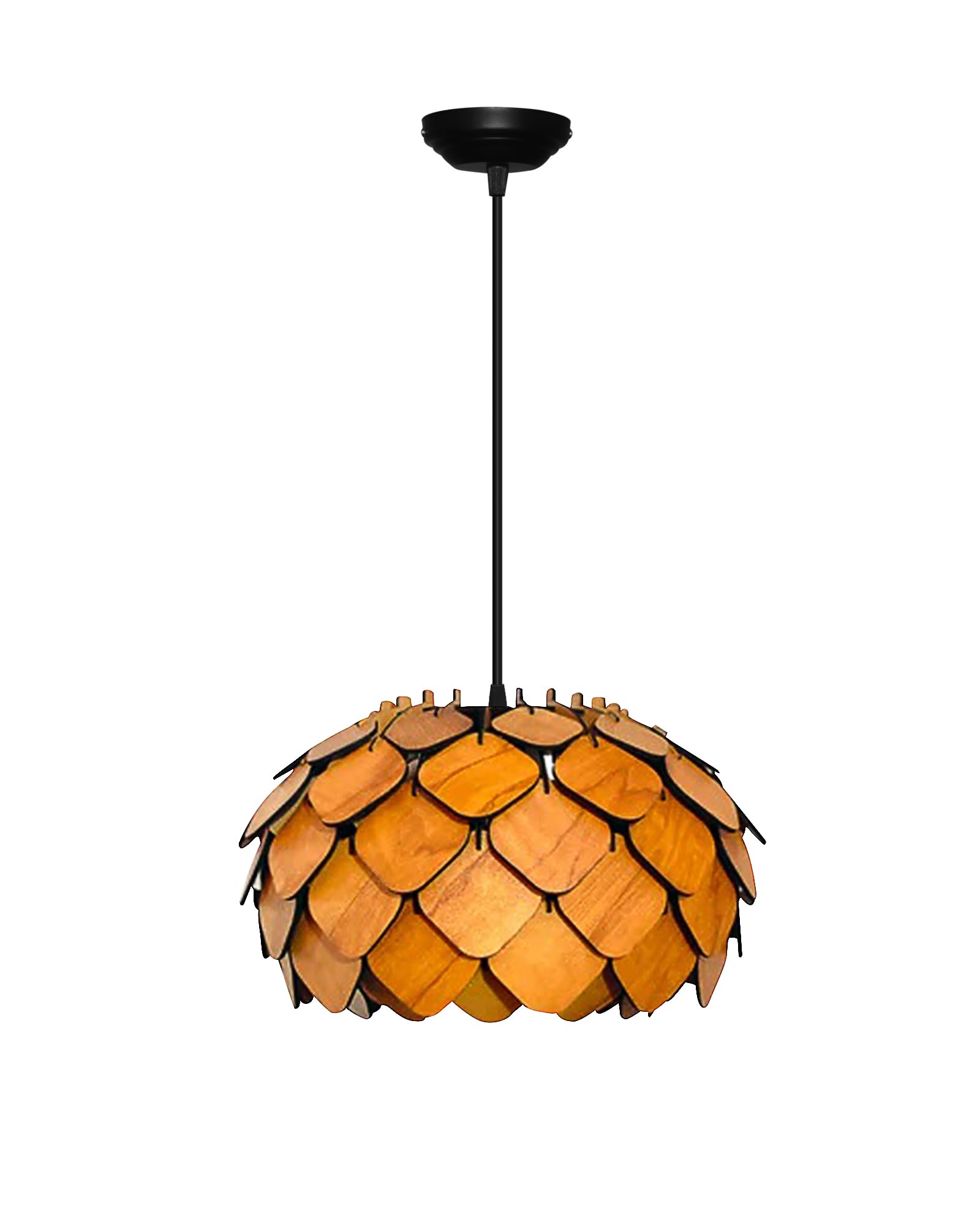 Homesake® Handcrafted Wooden Pendant lamp, Design Ceiling lamp,Hanging lamp Home decor Chandelier Light | E27 Bulb Included | Decoration for restaurants, Hotel, Home,Bedroom, Dining & Café