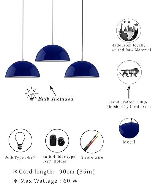 3-lights Linear Cluster Chandelier hanging Pendant Light, kitchen area and dining room light, LED/filament light