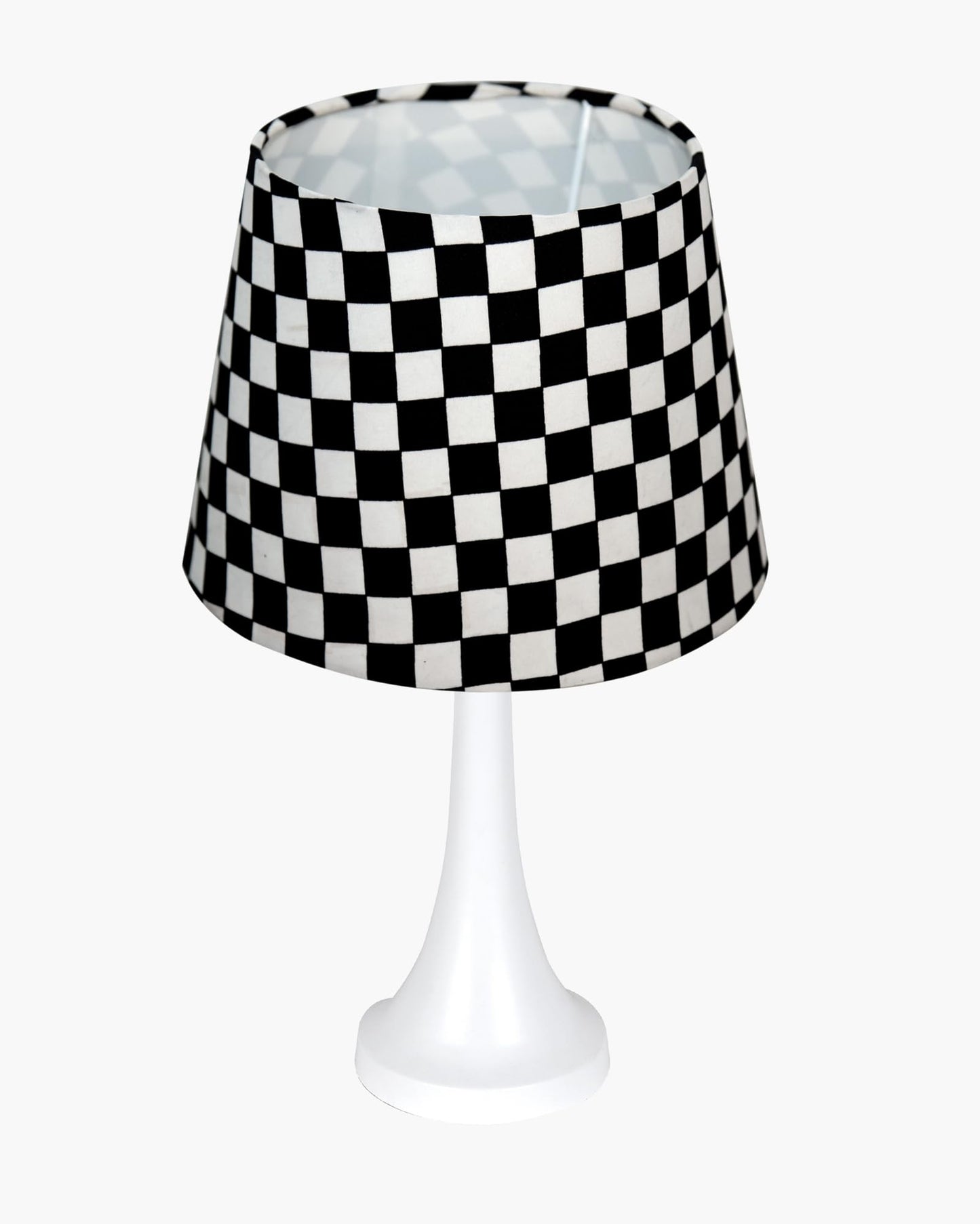Farmhouse Matt Table Lamp for Bedroom, White Modern Bedside Lamps for Living Room, Rustic Table Light for Night Stands, Dorm, Office, Home Décor Fabric Shade, E27 holder, Cone, Iris Cone