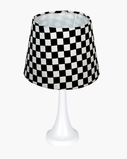 Farmhouse Matt Table Lamp for Bedroom, White Modern Bedside Lamps for Living Room, Rustic Table Light for Night Stands, Dorm, Office, Home Décor Fabric Shade, E27 holder, Cone, Iris Cone