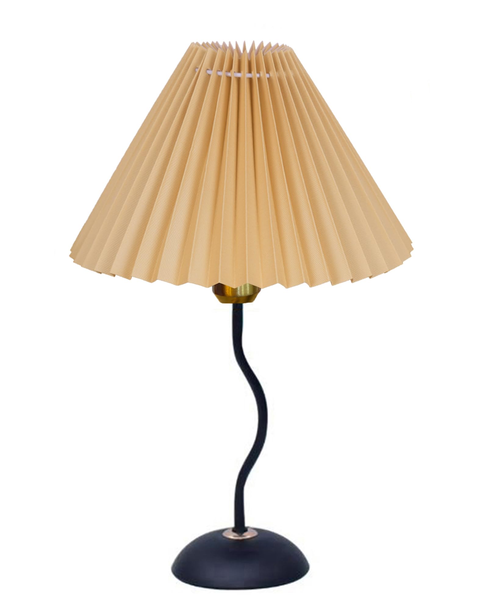 Homesake® Matt Black Twister Small Table Lamp, Modern Bedside Nightstand, Lamps | Desk Accessories | Metal Base for Bedroom, Home Office, Living Room, Kids Dorm, E27 Holder, Pleated