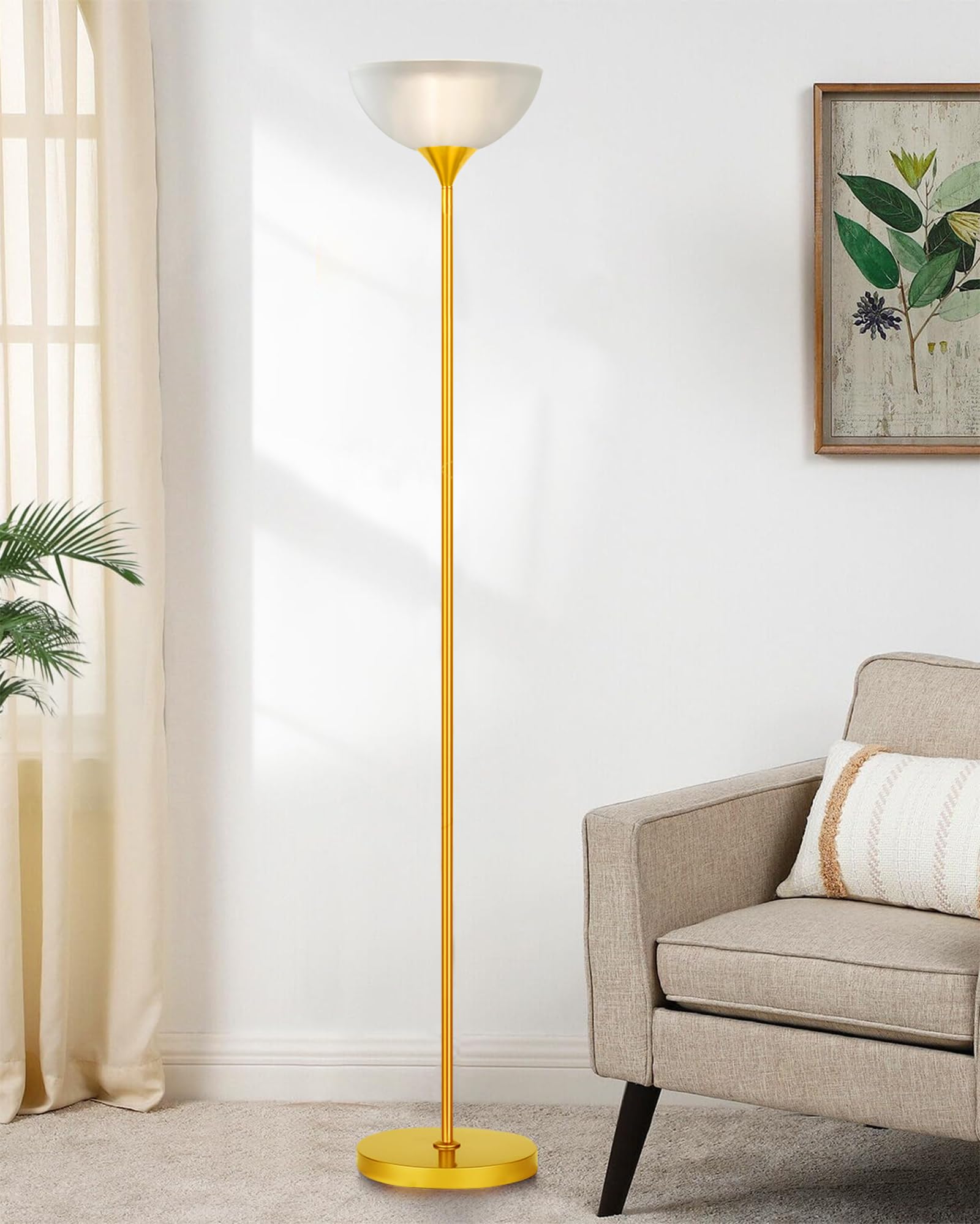 Homesake® Sky Dome Standing Lamps with Acrylic Shade | Modern Floor Lamp for Living Room, Bedrooms, Corner Lamp for Living Room | Standing Lampe (Straight)