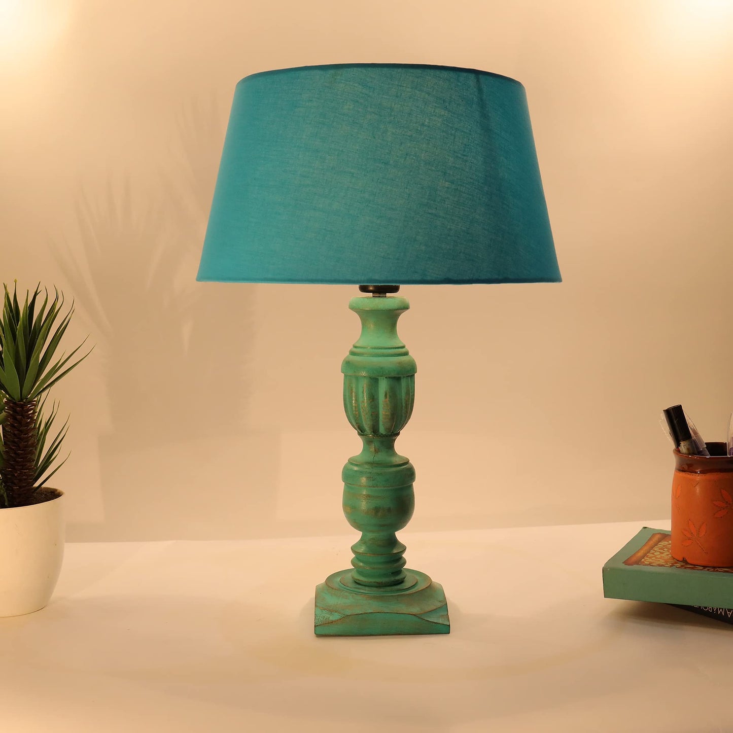 Homesake ® Rustic Algae French Trophy Carved Table lamp home decoration with Shade