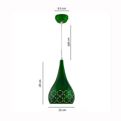 Homesake® Glossy Spining Top Hanging pendant Lamp, Ceiling Light (Green, Cross-Cut)