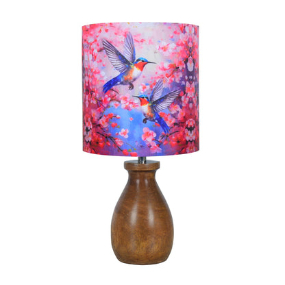 Homesake® Dovel Pot Modern Table Lamp, Wooden Base Modern Fabric Lampshade for Home Office Cafe Restaurant, Dovel Pot, Rabbit
