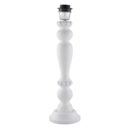 Homesake® Eureka Polka White Wood Table Lamp with White Drum Shade for Living Room, Home Decor, Bedroom