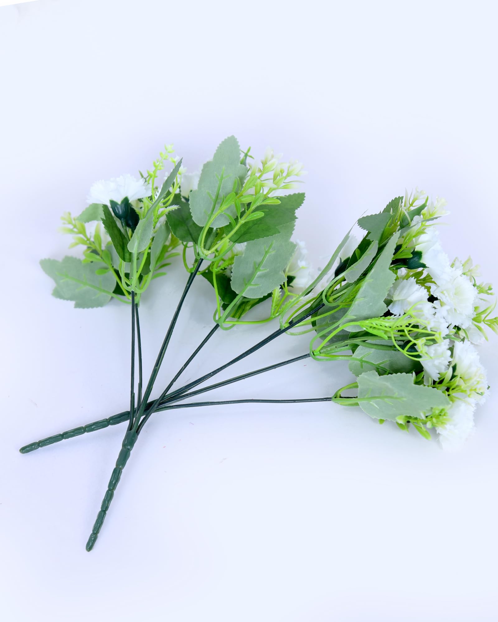 Homesake® Artificial Carnation Flowers with Greenery, Faux Floral Bouquet for Home Decor, Table Centerpiece, Living Room, or Gift, Pot Not Included, Realistic Silk Flowers Arrangement, Yellow