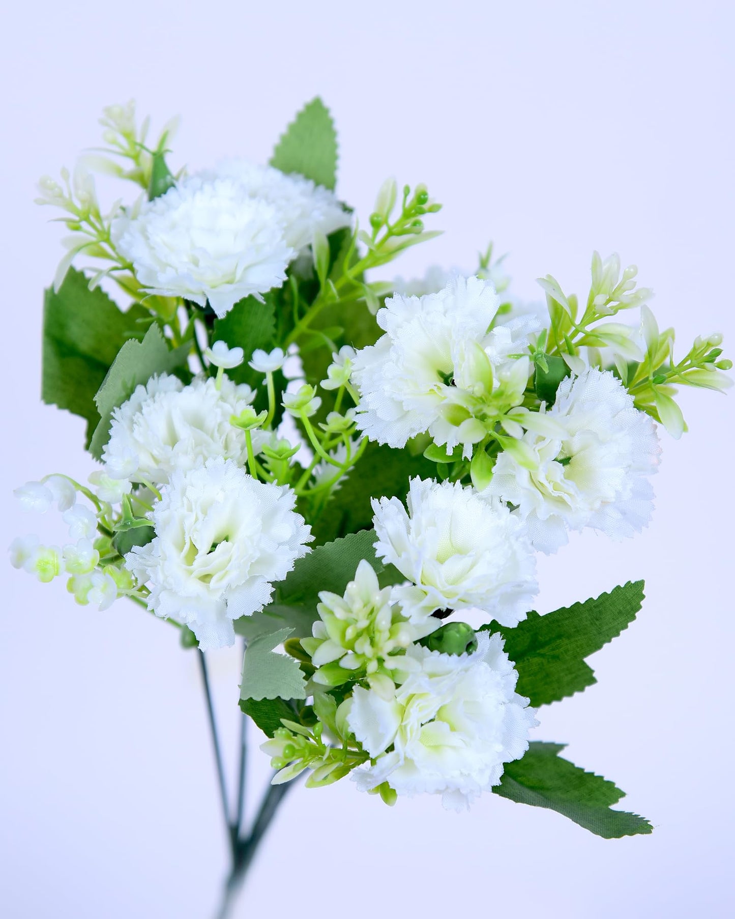 Homesake® Artificial Carnation Flowers with Greenery, Faux Floral Bouquet for Home Decor, Table Centerpiece, Living Room, or Gift, Pot Not Included, Realistic Silk Flowers Arrangement, Yellow