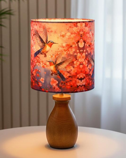 Homesake® Dovel Pot Modern Table Lamp, Wooden Base Modern Fabric Lampshade for Home Office Cafe Restaurant, Dovel Pot, Rabbit