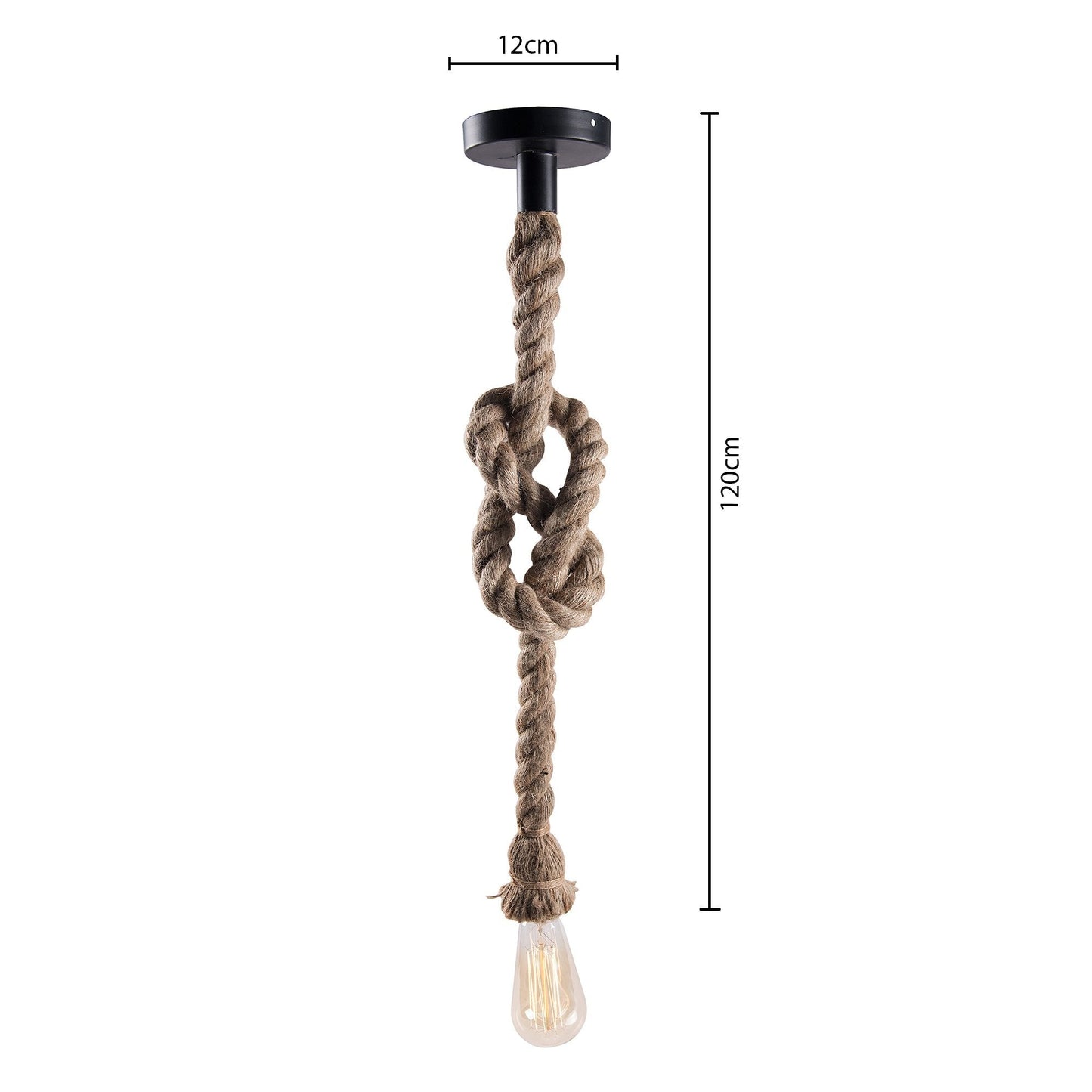 Homesake® B018 Edison Vintage Rope Hanging Ceiling Light (Black), Set of 2, Bulb not included